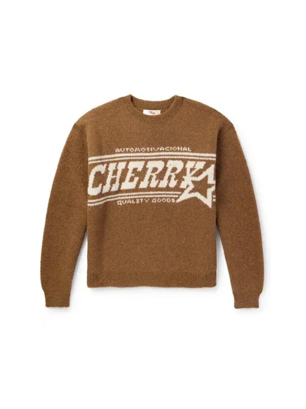 Cherry LA Jacquard Knit Alpaca Blend Sweater Medium